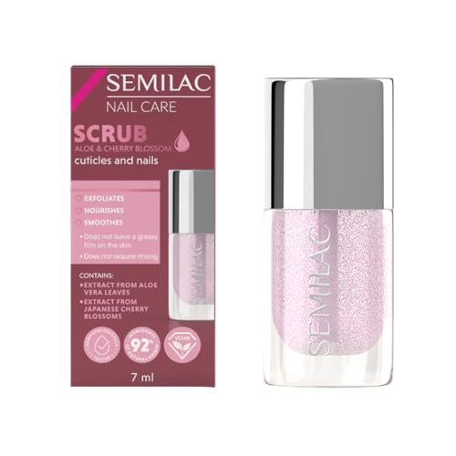 Semilac Peeling für Nagelhaut & Nägel – Aloe & Kirschblüte, ohne Abwaschen, vegan, 92 % natürlich, 7 ml