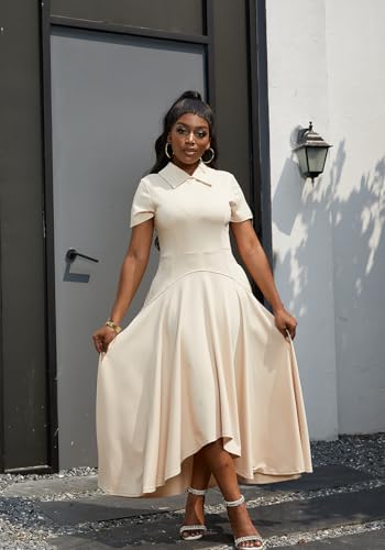 Women's Formal Dresses Elegant Short Sleeve A-Line Wedding Guest Dress Cocktail Evening Gown Party Plus Size4