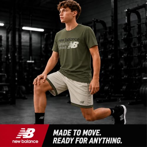Image of New Balance Boys Short Sets - 2 Piece Active Performance Athletic Shirt and Kids Basketball Gym Shorts for Boys (8-12)