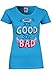 Produktbild METRA M23 F288N Damen T-Shirt mit Motiv Good and Bad, Größe:XS, Farbe:Azure Blue