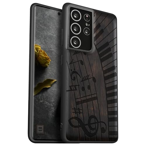 Étui pour Galaxy S21 Ultra bois gravé anti-rayure et antichoc