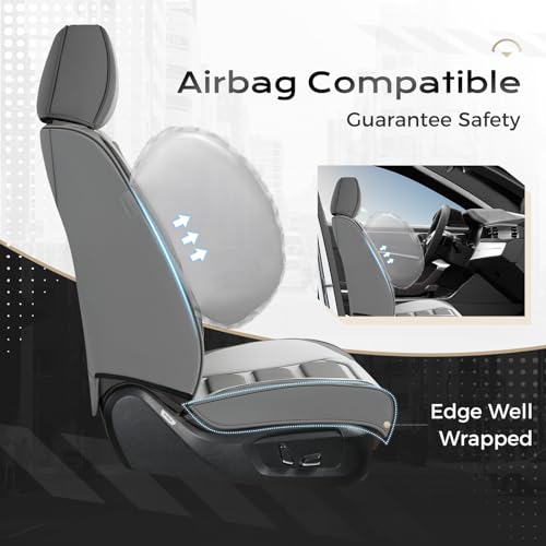 Image of Coverado Car Seat Covers, Front Covers for Cars, Car Seat Cover Front Seats, Car Seat Protector Waterproof, Leather Car Seat Cushion, Universal Interior Covers Seat Protectors for Most Cars