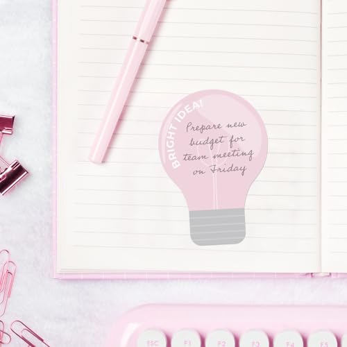 Image of Lightbulb Shaped Sticky Note Pad Assortment /Set of 3 / Watercolor Style / 2.6875 inch x 3.8125 inch Modern Sticky Notes / 50 Sheets Per Pad /Made in The USA
