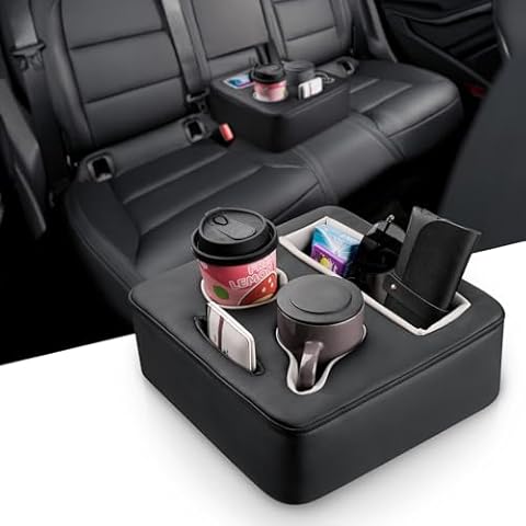 Backseat Cup Holder for Car, PU Leather Cup Holder for Couch Sofa Bed, Car Cup Holder for Back Seat Tray Organizer Cover