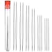 14 Pieces Big Eye Beading Needles, Stainless Steel Sewing Needles,Large Collapsible Embroidery Beading Needle with Needle Bottle (5 Sizes)