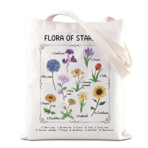 FOTAP Valley Game Inspired Gift Flora Of Star-dew Tote Bag Pelican Town Flowers Gift Vintage Botanical Shoulder Bag Farm Sim Gift (STA-RDEW UK)