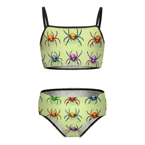 Spider Girls Swimsuits Two Piece Bikini Sets Beach Sport Swimwear Bathing Suit