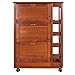 LIBEROSHOPPING.eu - LA TUA CASA IN UN CLICK Carrello mobiletto da Cucina con Ruote Ante a ribalta e portabottiglie Laterale Legno (Noce)