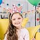 APLZGMG Kleinkind Geburtstagskrone, Geburtstagsmädchen Krone Stirnband, 4. Geburtstags-Stirnband, Geburtstagskrone für Mädchen, Prinzessin Tiara, Blumen Tiara Stirnbänder für Geburtstagsmädchen