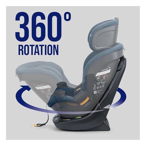 Image of Chicco Fit360 SE ClearTex Rotating Convertible Toddler Car Seat with 360 Degree Rotation for Rear-Facing and Forward-Facing Usage (No Infant Insert Included) | Stellar /Blue