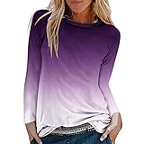 2022 Camiseta de Manga Larga Mujer, Elegante impresión Blusa camisa Moda Cuello redondo Camiseta largo Casual Suelto Primavera otoño Fiesta Tops cómodo Jersey Sudadera original Tee vacación