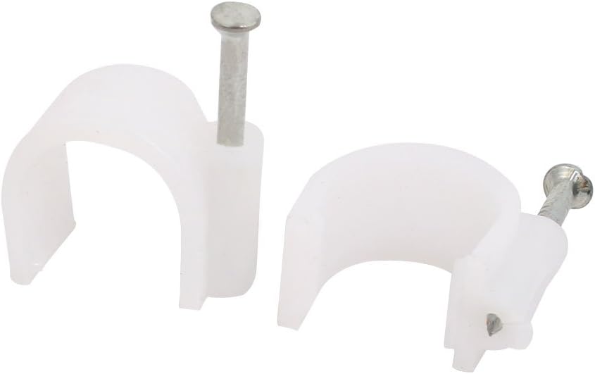 14mm Diameter Round Cable Wire Clips Fastener White w Fixing Nails 200Pcs (7a5036941594e46f108902fddb281e34)