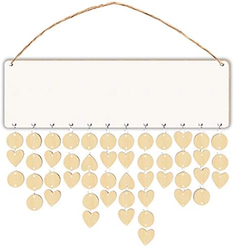 Panneau Anniversaire Famille DIY En Bois - Calendrier Mural Avec Rondelles Et Cœurs Pour Dates Importantes, Déco Bureau