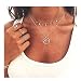 Produktbild Anglacesmade Bohemia Layered Choker Halskette Welle Halskette Gold Disc Choker Meer Wave Disc Charm Anhänger Halskette für Frauen und Mädchen
