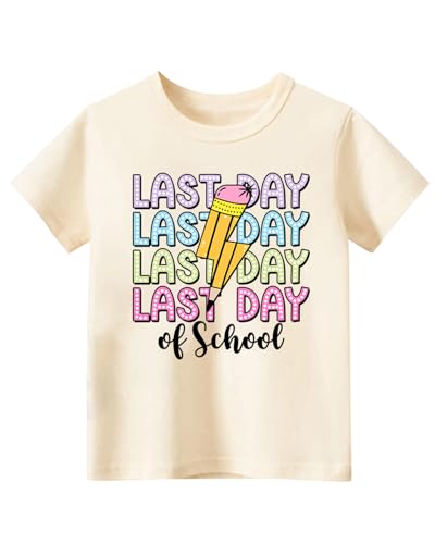 Last Day of School Shirt, Toddler Boys Girls Kids Graduation Shirts, Happy End of School Year Funny Graphic Tee Tops, 2-8T