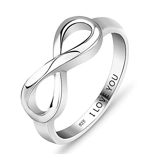 STARATION 925 Sterling Silver Personalized Name Engraving Infinity Knot Ring Engagement Wedding Promise Custom Band Ring for Women