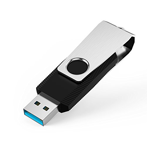 KEXIN Chiavetta USB 3.0 128 GB veloce chiave USB 128 GB 3.0 LED USB Flash Drive 128Giga Cle USB 3.0 a buon mercato memoria di archiviazione esterna con morsetto in metallo rotante a 360° (nero)