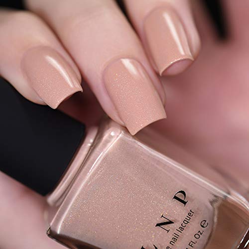 Image of ILNP Overcoat - Creamy Beige Neutral Nude Nail Polish, Subtle Holographic, Chip Resistant, 7-Free, Non-Toxic, Vegan, Cruelty Free, 12ml