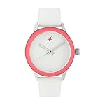 Fastrack Quartz Analog White Dial Leather Strap Watch