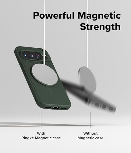 Image of Ringke Onyx Designed for Google Pixel 10 Pro Case [Compatible with MagSafe] [Non-Slip Grip Texture] Anti-Fingerprint Slim-Fit Lightweight Protective Back Cover - Magnetic Dark Green