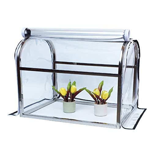 ビニールハウス ガーデン温室 花園温室 植物の温室 ミニガーデン 温室カバー ホーム温室 スモールミニ温室植物テントフラワーポットカバー - 屋内屋外ガーデン裏庭|トマト、苗、苗の避難所のための透明なプラスチックPVCカバーとステンレススチールフレーム (Size : 60×40×50cm)