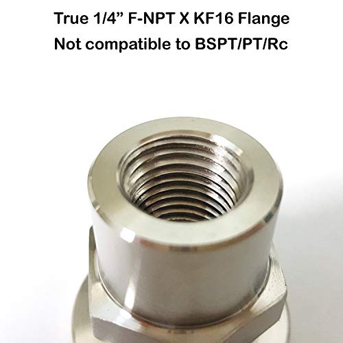 Image of 1 /4 inch FNPT x KF16 Stainless Steel 304 / Brass Flange Fitting (ISO-KF KF16 QF16 NW16) Hydraulic Fitting