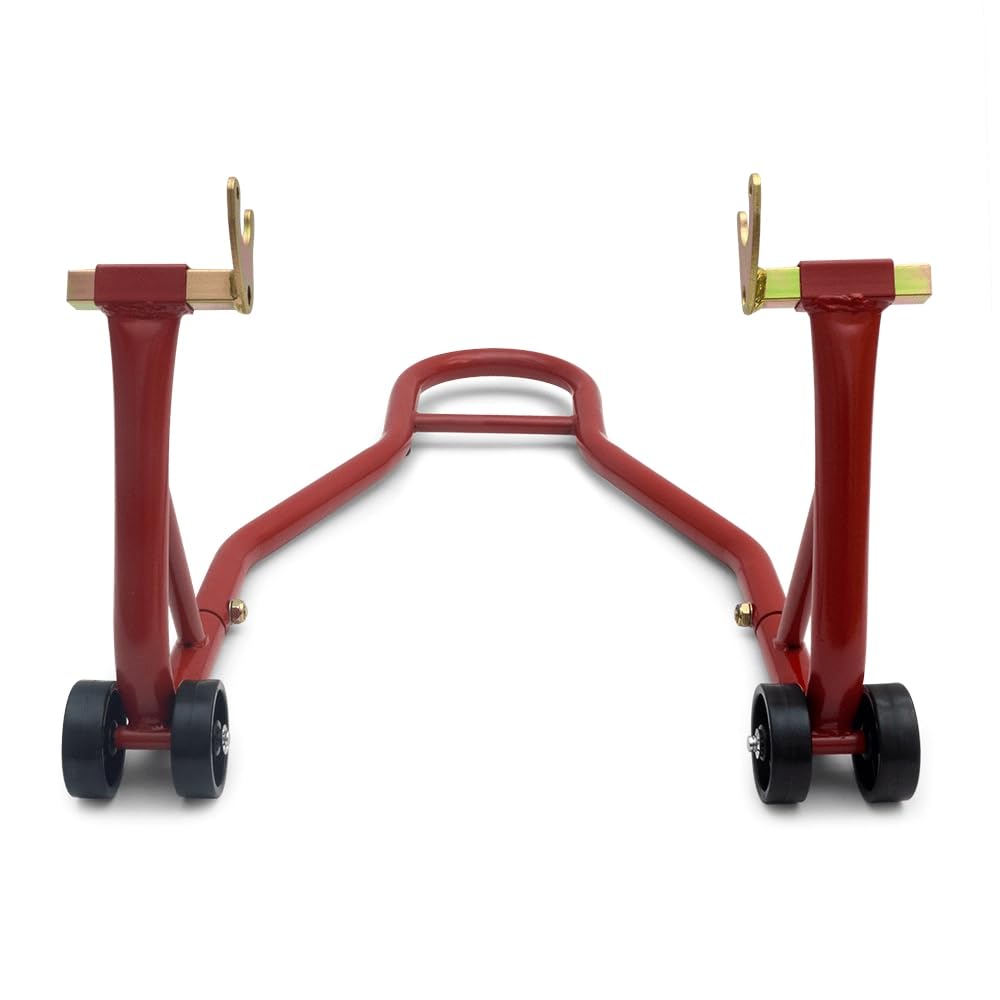 Béquille lève-Moto Support Roue arrière avec fourches pour Prise sur diabolos - Rouge