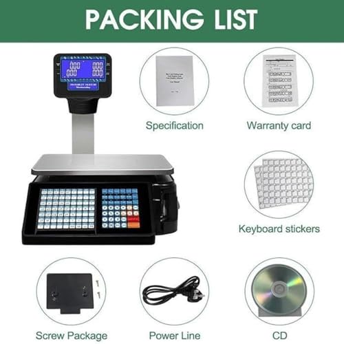 Báscula Digital Comercial con Impresora y Pantalla LCD miniatura 6
