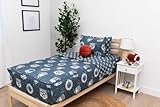 Beddy's Sports Theme Boys Durable Zipper Bedding for Kids, Bed in a Bag, Blue Sheets with Baseball, Football, Basketball, Soccer Comforter, Pillowcase & Pillow Sham, Easy to Make & Wash