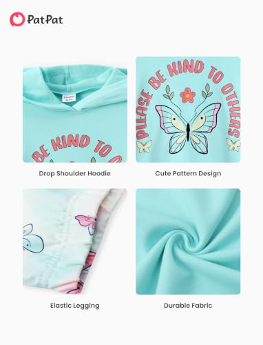 Image of PATPAT Girls 2 Piece Outfits Long Sleeve Hoodie and Leggings Clothing Set Outfits for Girls 4-12Y Fall /Winter Outfits
