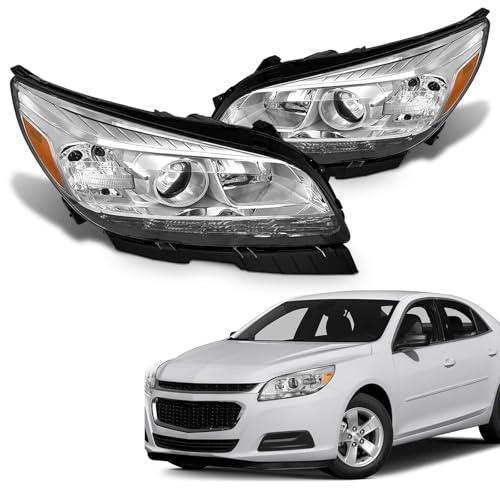 AXLAHA Headlights for 2013 2014 2015 Chevy Malibu 4-Door / 2016 Chevrolet Malibu Limited LT/LTZ Driver and Passenger Side 4-Door Headlamp Replacement(No Bulb)