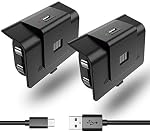 6amLifestyle [2-Pack] 1400mAh Xbox Controller Battery Pack, Rechargeable Battery for Xbox Series X|S, Xbox One/S/X & Elite, 30-35H Ultra-Long Playtime Play and Charge Kit with 4 Battery Covers & Cable