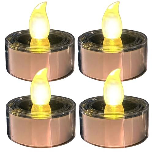 Solar Teelichter für Außen, 4 Stück Solar LED Kerzen Outdoor, Solarkerzen Außen Wasserdicht, Wiederaufladbar Flammenlose LED Teelichter Flackernd für Halloween Deko Weihnachtsdeko Garten Deko (C) Solar Teelichter für Außen, 4 Stück Solar LED Kerzen Outdoor, Solarkerzen Außen Wasserdicht, Wiederaufladbar Flammenlose LED Teelichter Flackernd für Halloween Deko Weihnachtsdeko Garten Deko (C)