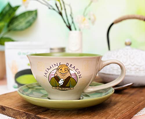 Avatar: The Last Airbender Uncle Iroh's Jasmine Dragon 12-Ounce Ceramic Teacup And Saucer Set | Tea Party Gift Set For Coffee, Espresso, Mocha, Latte | Cute Anime Gifts And Collectibles #TOP2