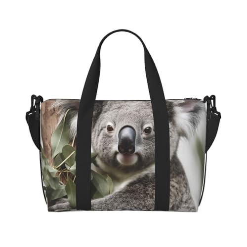 Travel Duffel Bag for Men Gym Bag, Koala Luggage Bag with Shoulder Strap, Large Gym Tote Bag for Women, Weekender Overnight Bag, Foldable Carry on Bag for Airplane
