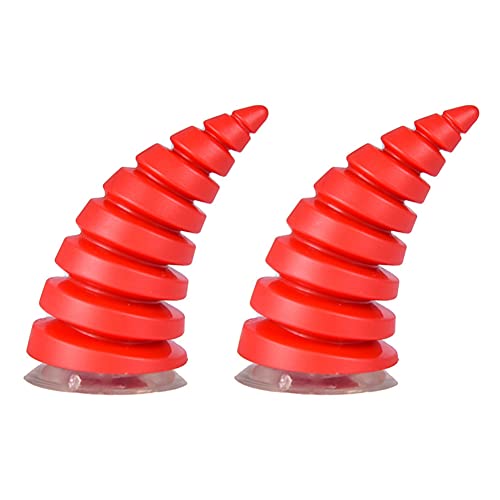 Katutude 2 Pcs Helmet Devil Horns with Suction Cups - Motorcycle Helmet Devil Horn Decoration Car Roof Ornament 3D Car Hood Stickers Bike Ski Motorcycle Snowboard Helmet Attachment