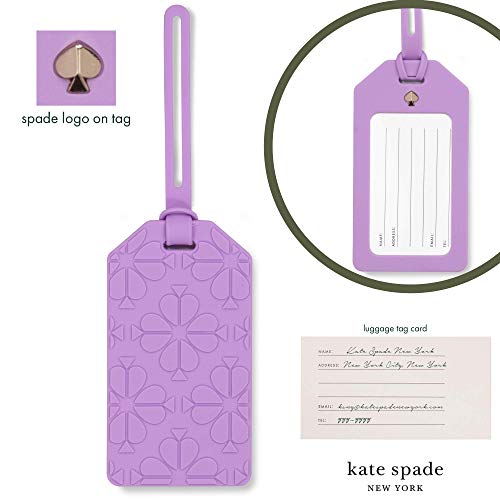 Kate Spade New York Purple Silicone Luggage Tag with Strap, Spade Flower (Purple)4