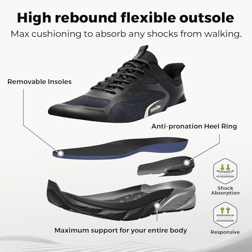 Image of FitVille Comfortable Extra Wide Walking Shoes for Men Lightweight Mens Walking Shoes Wide Width Non Slip Cushioned