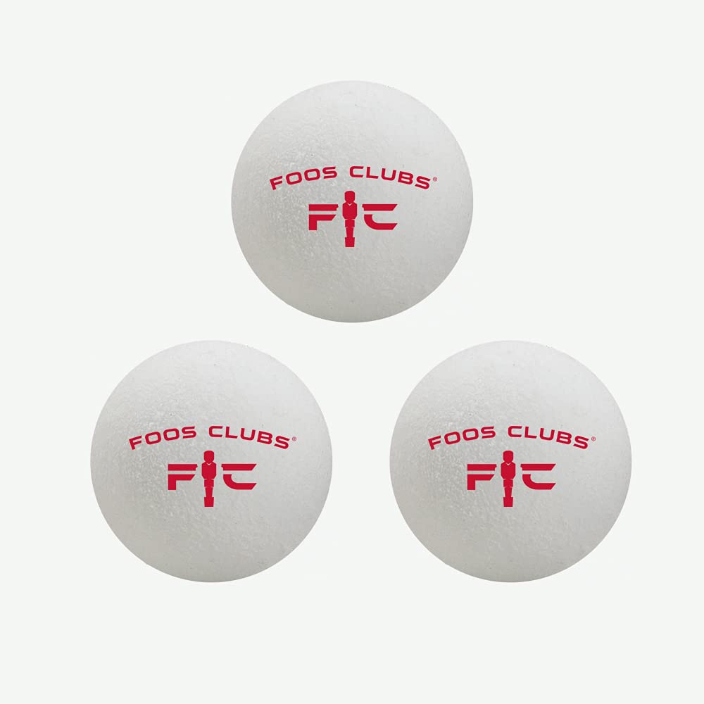 Foos Clubs Foosball Balls - Professional Tournament Quality - Great for Schools, Home Play, and Rec Centers - Set of 3 Foosballs (White)