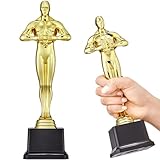 10 Inch Gold Award Statue Trophy, Plastic Golden Award for Party Favors, Event Awards, Movie Night, Home & Office Display