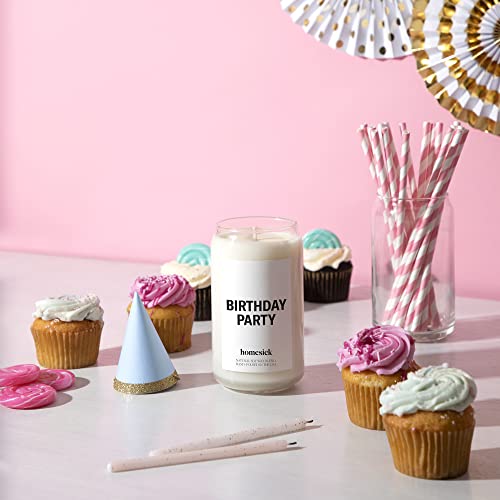 Homesick Premium Scented Candle, Birthday Party - Scents Of Butter, Cream, Vanilla, 13.75 Oz, 60-80 Hour Burn, Natural Soy Blend Candle Home Decor, Relaxing Birthday Candle #TOP3