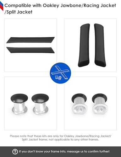 Image of BLAZERBUCK Replacement Earsocks & Bolt for Oakley Jawbone /Racing Jacket /Split Jacket Sunglasses - Black