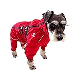 ASMPET 犬服中型犬 秋冬服 防風 防寒 犬 レインコート 防水 防雪 防塵 ペット用品 雨具 着脱簡単 梅雨対策 快適 犬用ジャケット 通気 軽量 暖かい スパンデックス レッド L (胴回り: 53-68cm)