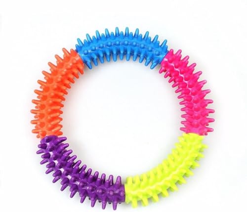 HOME ADDITION Soft Rubber Puppy Dog Biting and Chew Ring Puppy Dental Soft Rubber Teething Ring Pet Toy Train Chew Ring Healthy Gums