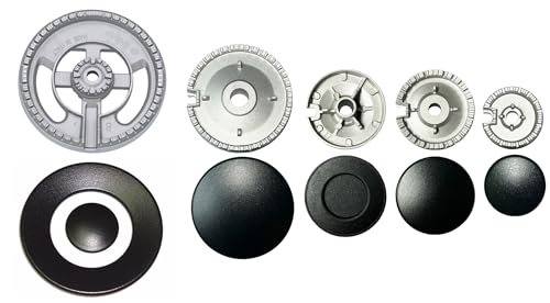 Beko - Kit 5 bruciatori Originali completi di piattelli spartifiamma smaltati neri opachi 4 fuochi + tripla corona per cucina piano cottura 5 fuochi - BK03