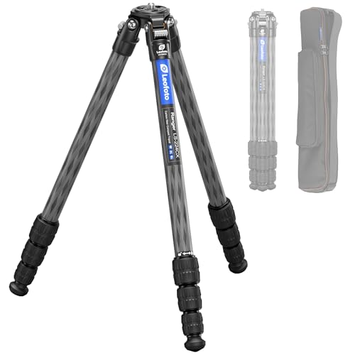 LEOFOTO 42.2" Carbon Fiber Travel Tripod with 4-Section Leg, Professional Shoot Tripod for Travel/Video/Live Streaming, Max Load 13.23lb with 1/4"-20 Threaded Accessory Socket