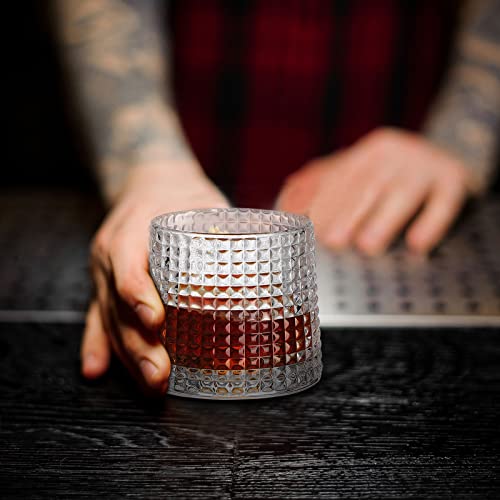 Copos de uísque de cristal, copos de uísque de cristal, copos de uísque rotativos copos de vidro de