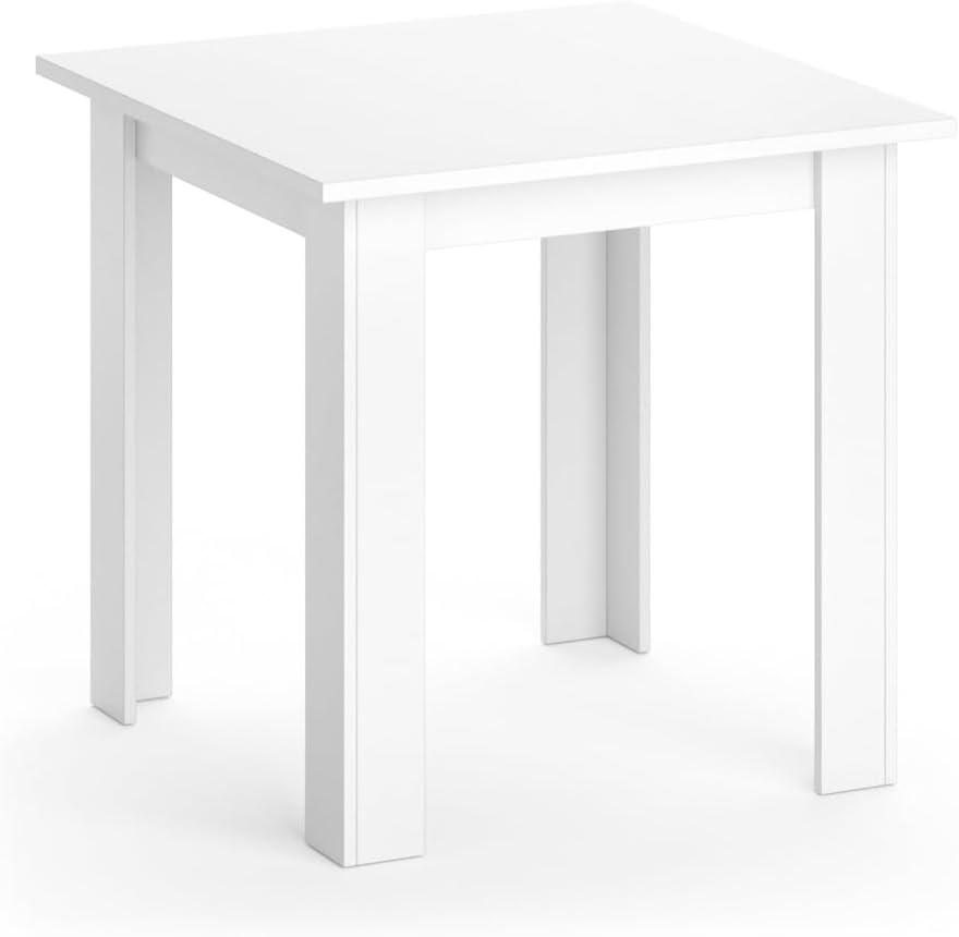 Vicco Table de salle à manger Karlos, Blanc, 80x80cm