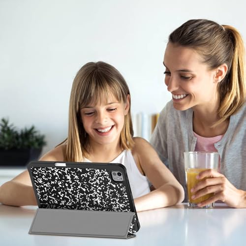 Image of Fintie SlimShell Case for iPad Pro 11-inch (M5) 2025 / (M4) 2024 - [Built-in Pencil Holder] Soft Flexible TPU Protective Stand Back Cover, Composition Book