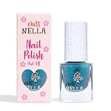 Miss Nella BLUE THE CANDLES – bezpieczny niebieski lakier do paznokci dla dzieci, nietoksyczny i bezzapachowy dla dzieci, naturalny, na bazie wody, łatwy do usunięcia